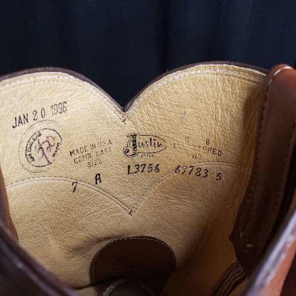 Vintage Justin Ropers - Brown in Women's size 7A - Picture 9 of 12